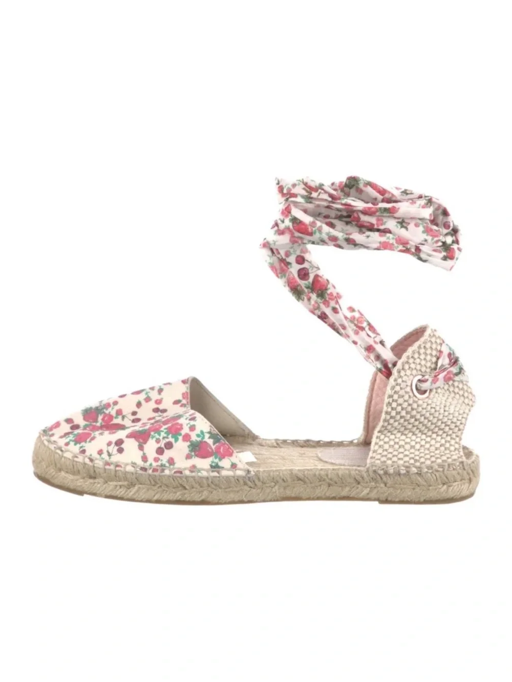 LOVESHACKFANCY X Manebi $195 Nordic Floral Tie-Ankle Espadrille(size 9)